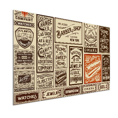 Panel de pared de cocina Anuncios y etiquetas