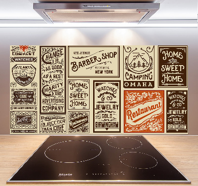 Panel de pared de cocina Anuncios y etiquetas