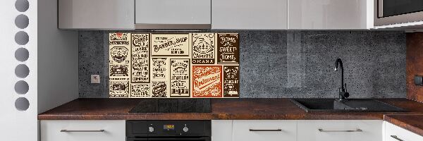 Panel de pared de cocina Anuncios y etiquetas