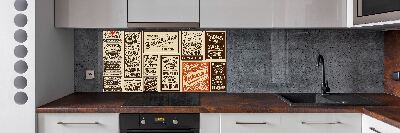 Panel de pared de cocina Anuncios y etiquetas