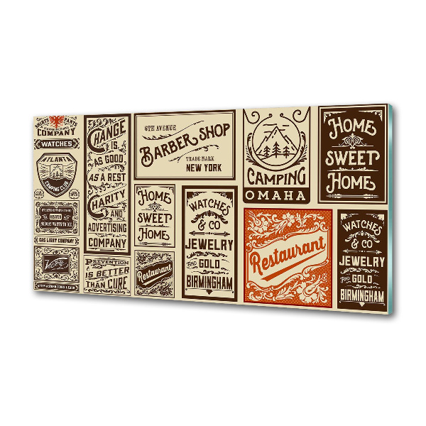 Panel de pared de cocina Anuncios y etiquetas