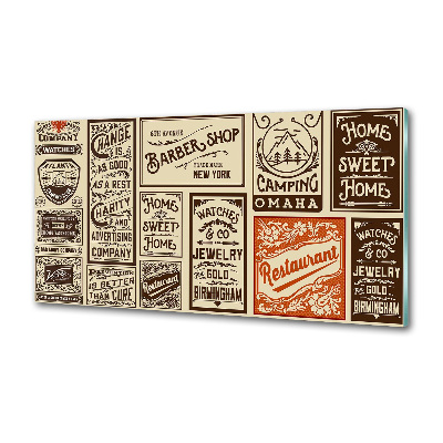 Panel de pared de cocina Anuncios y etiquetas