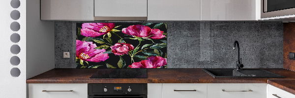 Panel para cocina Peonías rosas