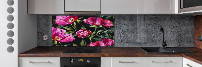 Panel para cocina Peonías rosas