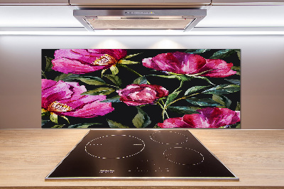 Panel para cocina Peonías rosas