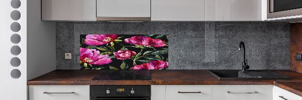 Panel para cocina Peonías rosas