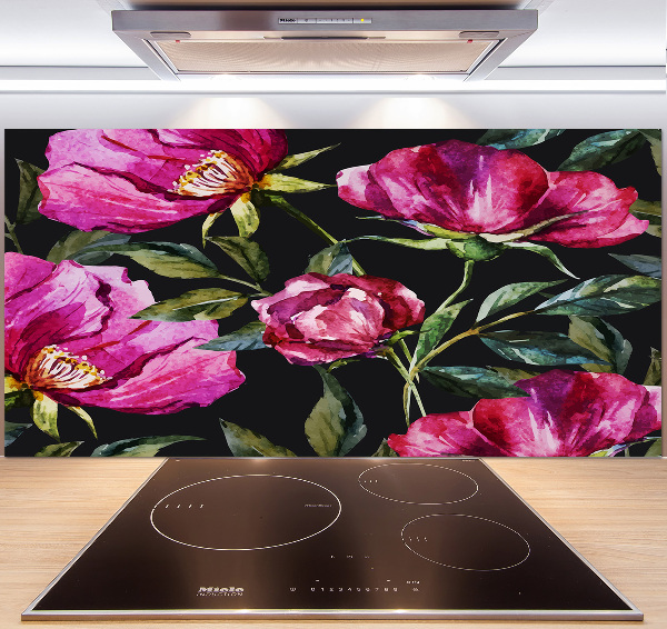 Panel para cocina Peonías rosas