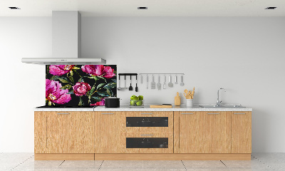 Panel para cocina Peonías rosas