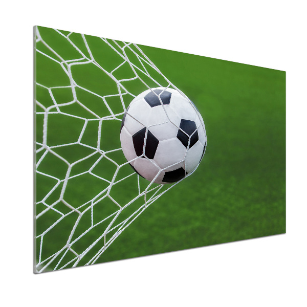 Salpicadero para cocina El balón está en la portería.