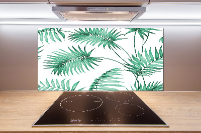 Panel de pared de cocina hojas tropicales