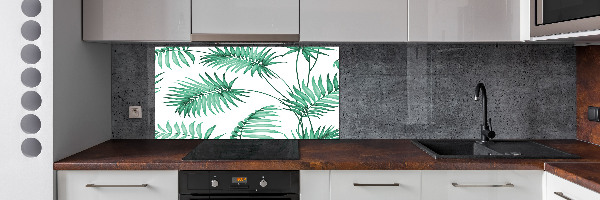 Panel de pared de cocina hojas tropicales