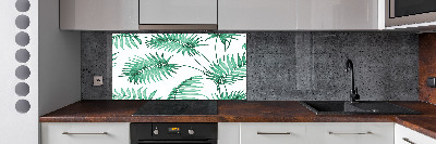 Panel de pared de cocina hojas tropicales
