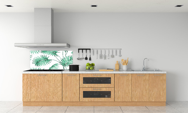 Panel de pared de cocina hojas tropicales
