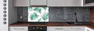 Panel de pared de cocina hojas tropicales