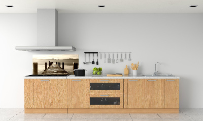 Salpicadero de cocina Muelle de madera