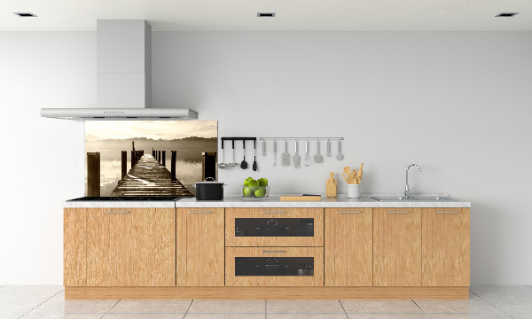 Salpicadero de cocina Muelle de madera