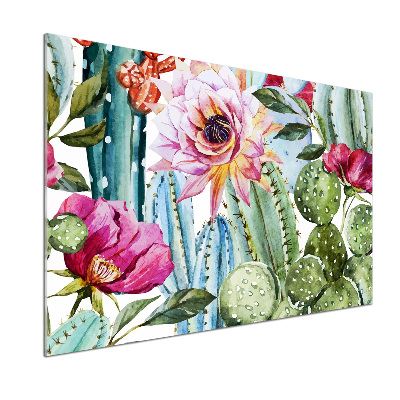 Panel antisalpicaduras Cactus y flores