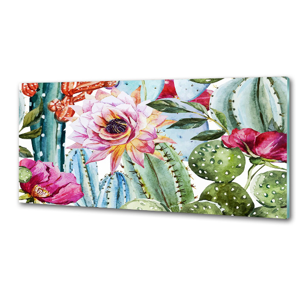 Panel antisalpicaduras Cactus y flores