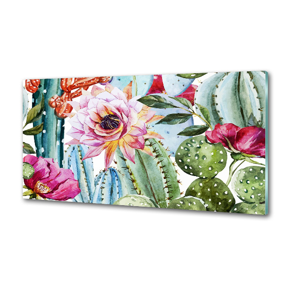 Panel antisalpicaduras Cactus y flores