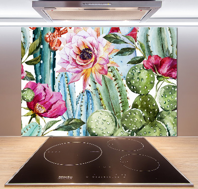 Panel antisalpicaduras Cactus y flores
