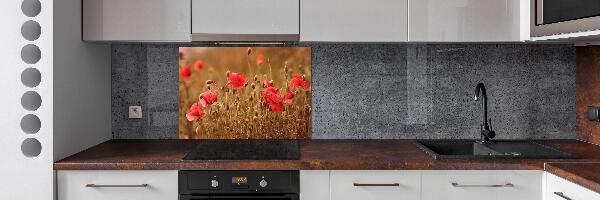 Panel para cocina Tríptico de amapolas