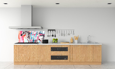 Panel de pared de cocina Cebra colorida