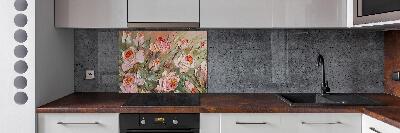Panel de pared de cocina Rosas
