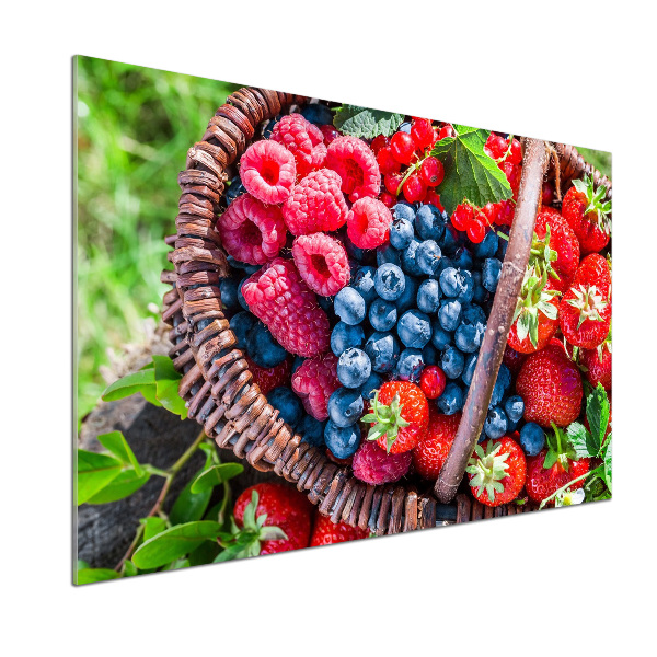 Panel de pared de cocina Una cesta de frutos del bosque