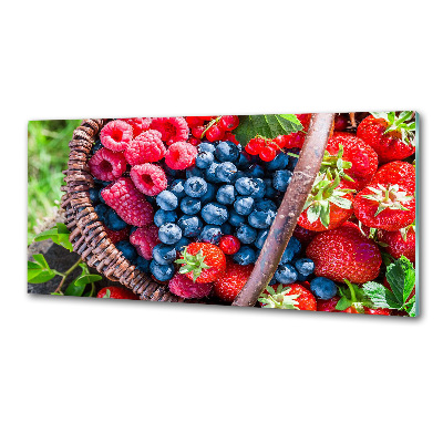 Panel de pared de cocina Una cesta de frutos del bosque