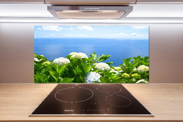 Salpicadero para cocina Flores junto al mar