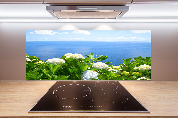 Salpicadero para cocina Flores junto al mar