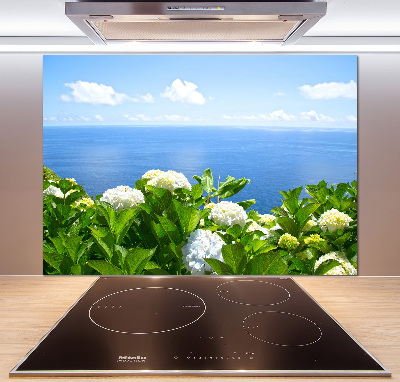 Salpicadero para cocina Flores junto al mar