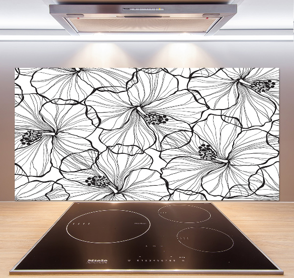 Panel de pared de cocina flores hawaianas