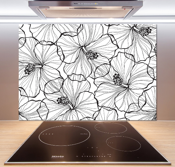 Panel de pared de cocina flores hawaianas