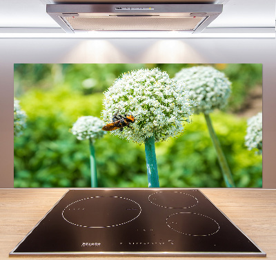 Panel antisalpicaduras Ajo en flor