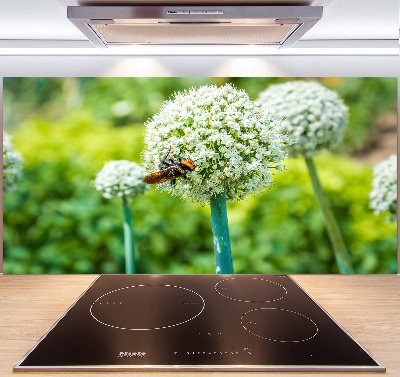 Panel antisalpicaduras Ajo en flor