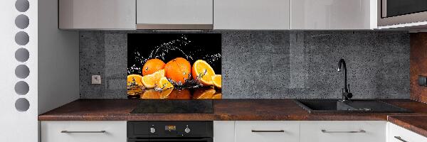 Panel de pared de cocina Naranjas y agua