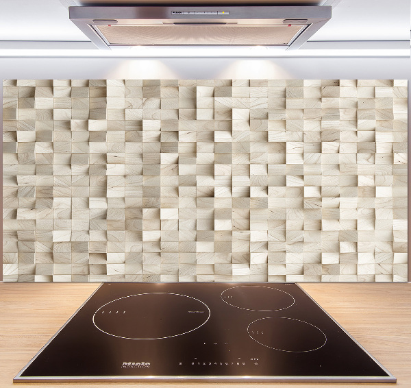 Panel antisalpicaduras Cubos de madera