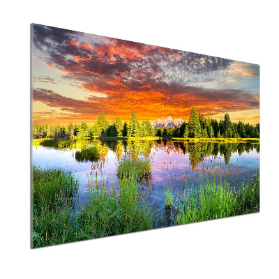 Panel para cocina Río en el bosque