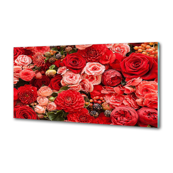 Panel antisalpicaduras flores rojas