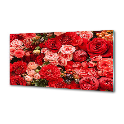 Panel antisalpicaduras flores rojas