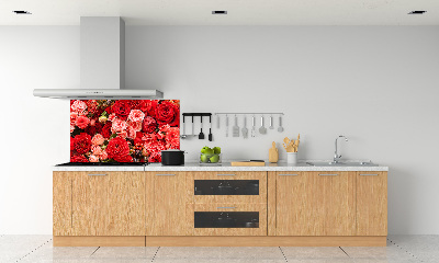 Panel antisalpicaduras flores rojas