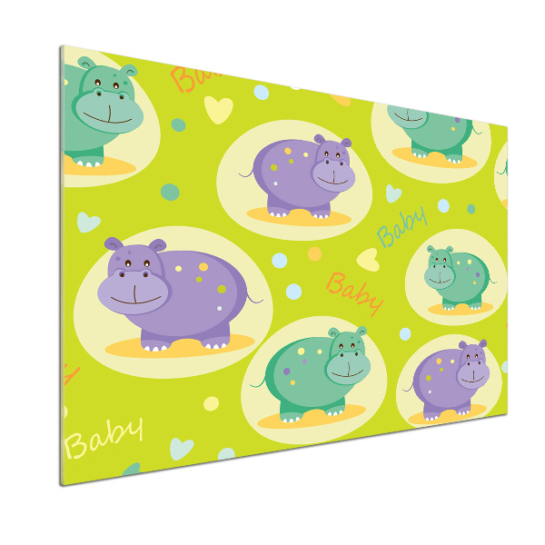 Panel de pared de cocina Hipopótamos