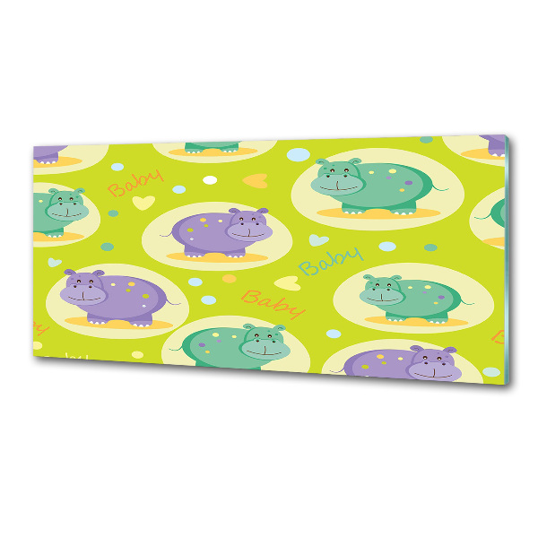 Panel de pared de cocina Hipopótamos