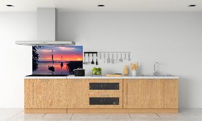 Panel de pared de cocina Veleros al atardecer