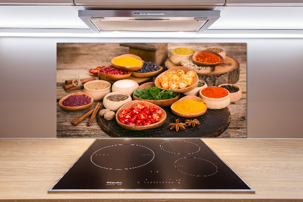 Panel de pared de cocina Especias y hierbas