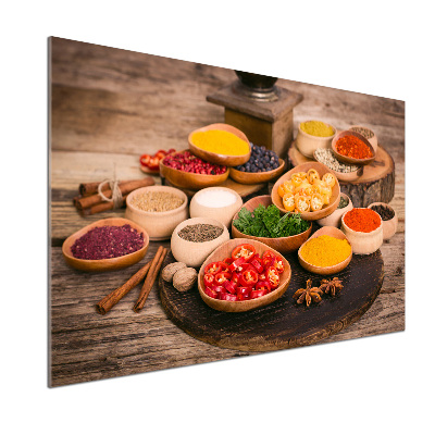 Panel de pared de cocina Especias y hierbas