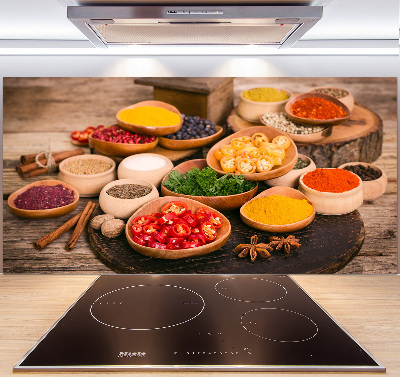 Panel de pared de cocina Especias y hierbas