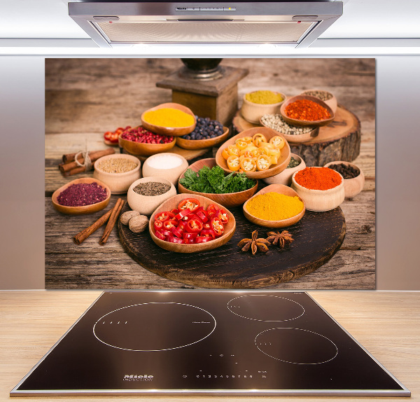 Panel de pared de cocina Especias y hierbas