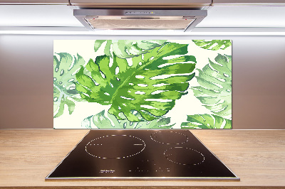 Panel de pared de cocina hojas tropicales